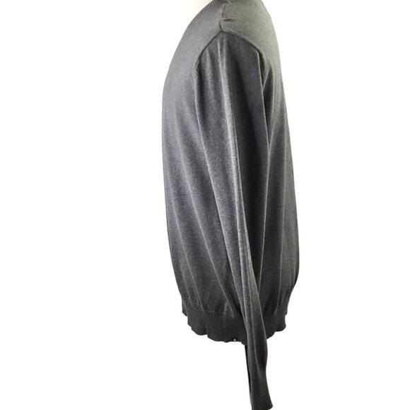 Hurley V Neck Sweater Men's XL Pullover Gray Long Sleeve 100% Cotton Casual Knit - Picture 5 of 10